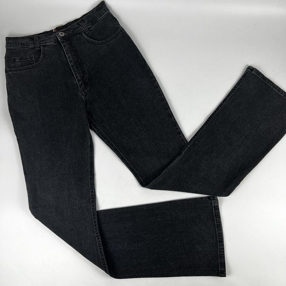 Giorgio Of Palm Beach Jeans Women’s 4 Gray Denim Thick Brown Stitching Bootcut - Picture 8 of 16